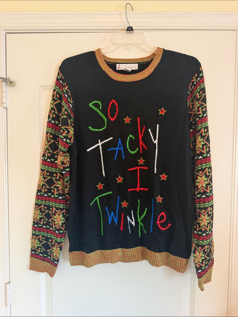 So Tacky I Twinkle Black Holiday Sweater